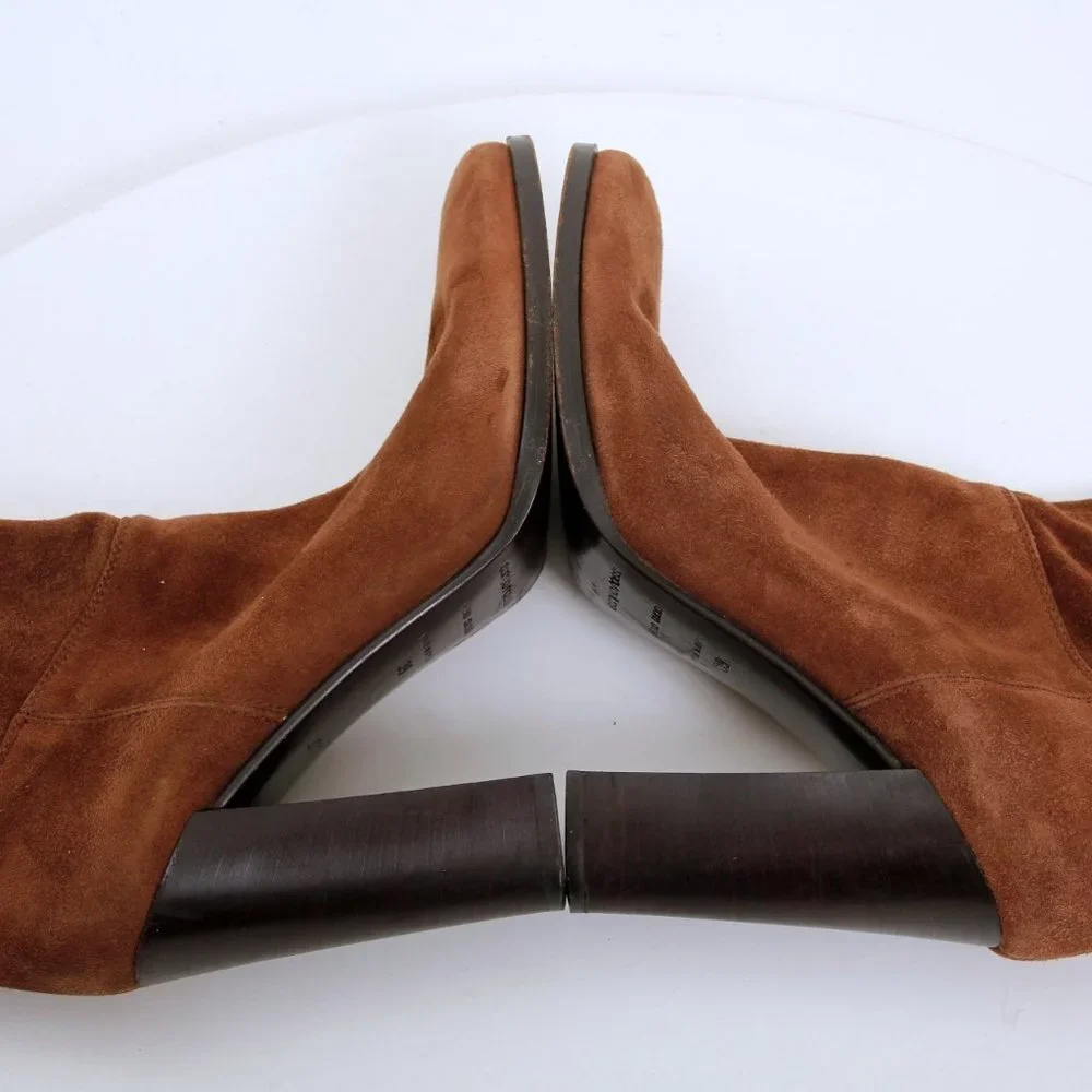 Sergio Rossi Donna Suede Over the Knee Boots‎ Brown Women Size 8.5